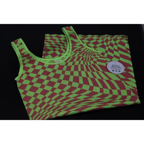 Women's S/M Neon Retro Funky Vintage Style Dress Stretch Body-Con Outfit - Picture 3 of 5